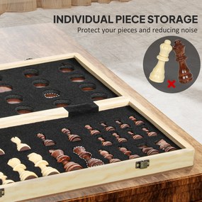 SPORTNOW Składany zestaw gier, szachy i warcaby, kompaktowa walizka, orzech włoski, akcesoria