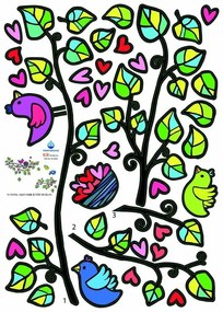 Zestaw naklejek Fanastick Birds And Hearts