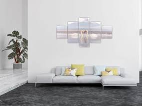 Obraz - Zakochane łabędzie (125x70 cm)