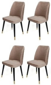 Zestaw krzeseł do jadalni Hugo Beige and Black, 4szt.
