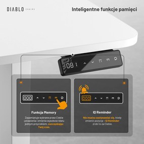 Biurko z regulacją wysokości Diablo X-Tensio 1100 białe