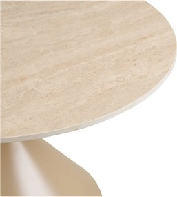 Beżowy okrągły stolik z ceramicznym blatem ø 70 cm Annecy – House Nordic