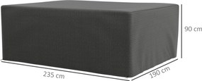 Outsunny Pokrowiec na Meble Ogrodowe Wodoodporny Odporny na UV Zimowy 235 x 190 x 90 cm Szary | Aosom PL