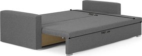 Sofa kanapa 3 os z funkcją spania MONDO Czarny