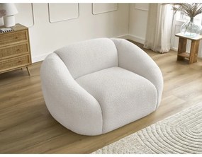 Biały fotel z materiału bouclé Tina – Bobochic Paris