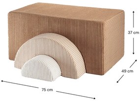 Brązowy sztruksowy piankowy plac zabaw 3 szt. wysokość 37 cm 75x49 cm Rainbow Montessori – Wigiwama