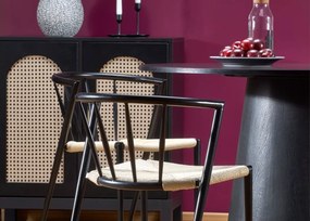Okrągły elegancki stół Giorgia 120 cm nierozkładany w kolorze czarnym z blatem MDF i solidną podstawą