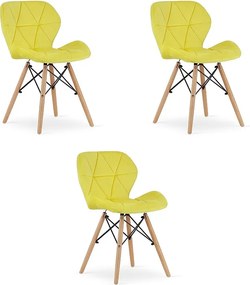 Krzesło Valora WAKO Velvet Yellow Modern Design x3