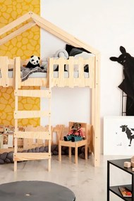 Dziecięce drewniane łóżko piętrowe domek - Barry 2X