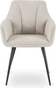 Krzesło Tapicerowane do Salonu NAWARA Kremowe Nowoczesne