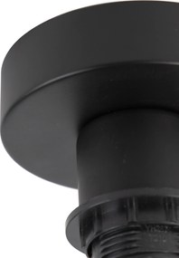 Lampa sufitowa z abażurem z bawełny czarna ze złotem 25 cm - Combi Black