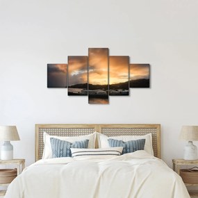 Obraz - plaża z pochmurnym niebem (125x70 cm)