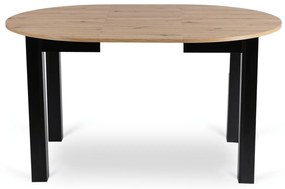Stół Okrągły Rozkładany HARRY 102-142 cm Dąb Artisan/Czarny Nowoczesny