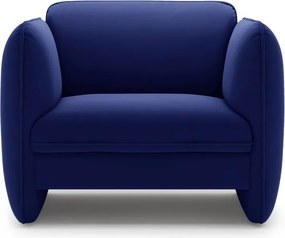 Niebieski aksamitny fotel Georgia – Micadoni