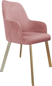 Krzesło WESTA tkanina Welur noga metalowa elegancki styl loftowy : Kolor nogi - Złota profil, Kolor tkaniny - VELVET - MG58, Typ siedziska - Siedzisko stałe