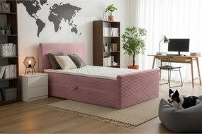 Łóżko kontynentalne Trento 200 z pojemnikiem, tkanina Velo różowy (94)