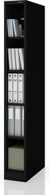 Regał metalowy wąski, archiwizacyjny na dokumenty czarny, 250x1850x600 mm: TIM