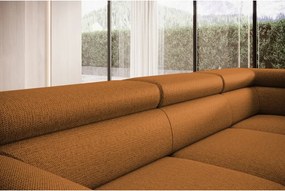 Narożnik RAVEN L Prawostronny wolnostojący z funkcją spania tkanina ARAGON 56 Brązowy WERSAL