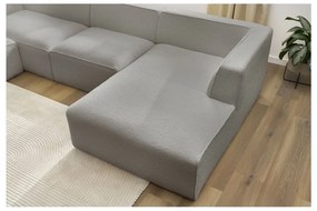 Jasnoszary narożnik modułowy z materiału bouclé (lewostronny/w kształcie litery U) Megeve – Bobochic Paris
