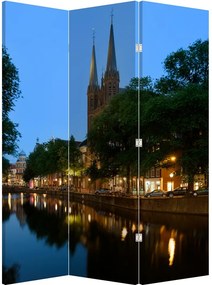 Parawan - Historyczne miasto nocą (126x170 cm)