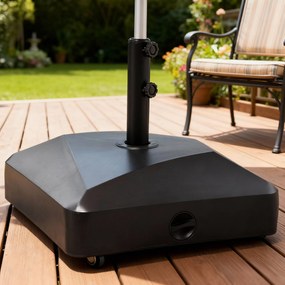 Outsunny Podstawa na parasol, Stojak na parasol, Uchwyt na parasol, 54,5 x 54,5 x 48 cm, Czarny