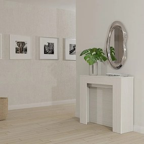 CLARA - Smukły biały rozkładany stół konsolowy od 25 cm do 2 metrów - zintegrowane przedłużenia - do 8 osób - darmowa dostawa