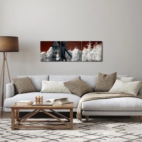 Obraz młyna (z zegarem) (90x30 cm)