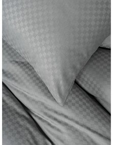 Szara pościel jednoosobowa z bawełny renforcé 140x200 cm Checkered – Mila Home Luxury