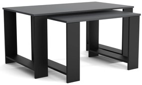 Stoliki kawowe ZESTAW STOLIKÓW 90+65cm MORI Czarny/Antracyt