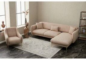 Beżowy narożnik (prawostronny/z szezlongiem) Simena – Balcab Home