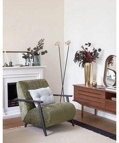 Czarna/w kolorze złota lampa stojąca z metalowym kloszem (wysokość 152 cm) Clemence – Kave Home