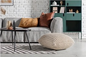 Czerwony pleciony puf Knit – Bonami Essentials