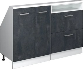 Zestaw szafek na dach skośny czarny beton/biały 120x46x81.6 rion