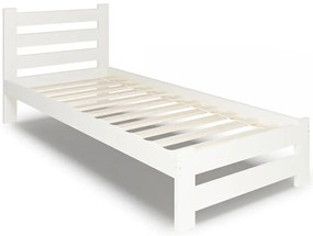 Białe pojedyncze łóżko z drewna sosnowego 90x200 D4-P41