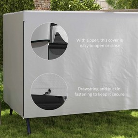 Outsunny Osłona na Meble Ogrodowe, Pokrowiec Ochronny dla Mebli Zewnętrznych, 215 cm x 155 cm x 150 cm, Szary
