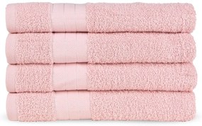 Różowe bawełniane ręczniki frotte zestaw 4 szt. 50x100 cm – Good Morning