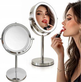 Lusterko Do Makijażu PREMIUM Kosmetyczne POWIĘKSZAJĄCE 10X Podświetlane LED