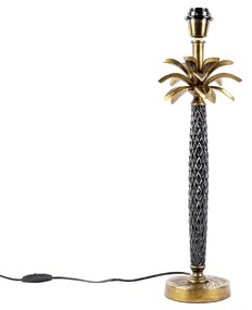 Lampa stołowa w stylu art deco brązowa z czarną podstawą bez klosza - Areka ArtDeco Oswietlenie wewnetrzne