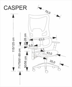 Ergonomiczny fotel do biura Casper Halmar, zgodny z normą BHP