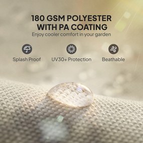 Outsunny Zastępczy dach do pergoli z ochroną UV, żagiel przeciwsłoneczny do zadaszenia tarasu dla pawilonu 3 x 3 m, kremowo-biały | Aosom PL