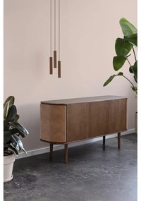 Szaro-brązowa niska komoda w dekorze dębu 150x75 cm Treasures – UMAGE
