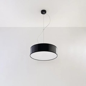 Lampy wiszące minimalistyczny Cercle, PVC - 2 źródło światła 4000K - L.35 x H.111 cm - czarny