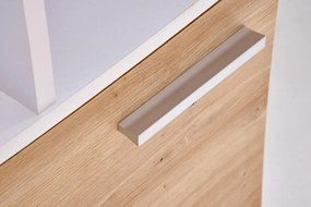 Biurko komputerowe MISO białe/dąb artisan z regałem HALMAR