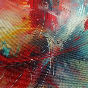 Obraz – Abstrakcja z czerwienią (170x50 cm)