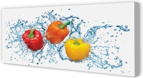 Obraz drukowany na płótnie Papryki w Krystalicznej Wodzie