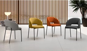 Greta - 2-częściowe krzesło materiałowe w kolorze szarym