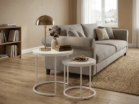 Zestaw stolików konferencyjnych MARLON 2 szt., dekor biały marmur