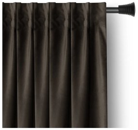 Brązowa aksamitna zasłona częściowo zaciemniająca (dimout) 140x270 cm – Restilo