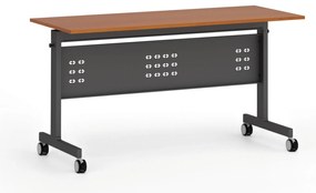 Mobilny stół PRIMO MOBI, 140x60 cm, czarna podstawa, czereśnia