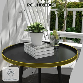 Outsunny Stolik pomocniczy, kawowy, ogrodowy, tarasowy, do ogrodu, ze stali, czarny